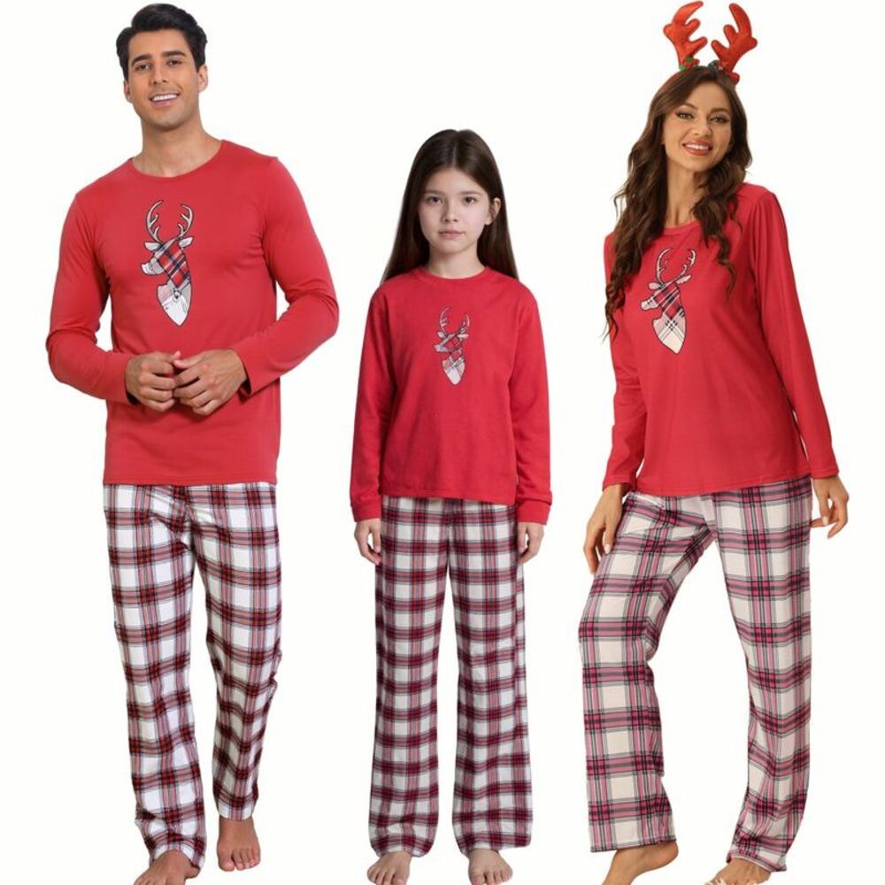 cheibear Christmas Elk Print Tops